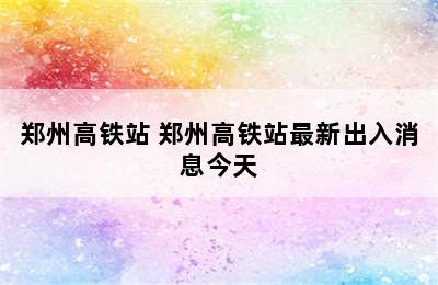 郑州高铁站 郑州高铁站最新出入消息今天